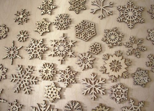 طرح تزئینات چوبی دانه برف لیزری - wood snowflake ornaments laser cut ve - برای دستگاه CNC چوب و لیزر (سی ان سی)