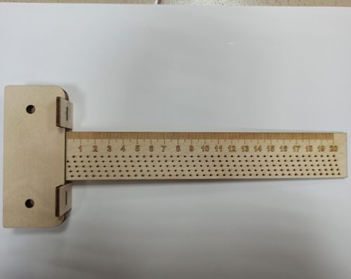 طرح خط‌کش تی نجاری کاتب سوراخ مربعی گیج برای برش لیزری - woodworking t ruler scriber square hole gauge for laser cut ve - برای دستگاه CNC چوب و لیزر (سی ان سی)
