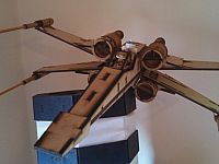 طرح ایکس وینگ استارفایتر نوشته گراهام اس طراحی برش لیزری قالب - x wing starfighter by graham s laser cut design template - برای دستگاه CNC چوب و لیزر (سی ان سی)