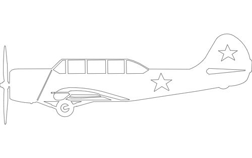 طرح هواپیما yak airplane - yak 52 airplane - برای دستگاه CNC چوب و لیزر (سی ان سی)