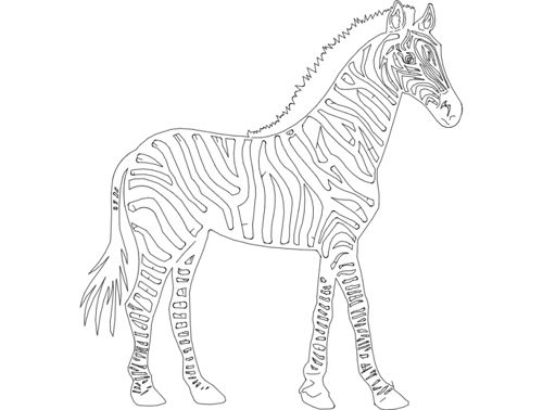 طرح گور خر - zebra - برای دستگاه CNC چوب و لیزر (سی ان سی)