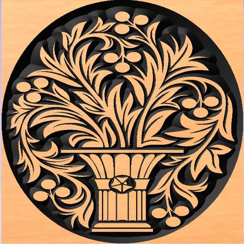 طرح وکتور  طرح مشبک گل و گیاه برای برش - Vector design ready for cutting - برای دستگاه CNC چوب و لیزر (سی ان سی)