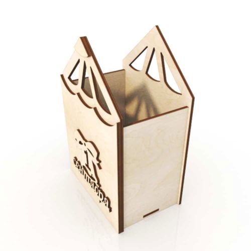 طرح جا مداد هدیه اول سپتامبر میلی‌متر میلی‌متر برش لیزری - 1st september gift pencil holder 3mm 4mm 120x180x80mm laser cut ve - برای دستگاه CNC چوب و لیزر (سی ان سی)