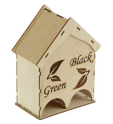 طرح دستگاه پخش چای کیسه‌ای دو کاره مخصوص چای‌سازهای لیزری - 2 in 1 tea house tea bag dispenser for laser cut ve - برای دستگاه CNC چوب و لیزر (سی ان سی)