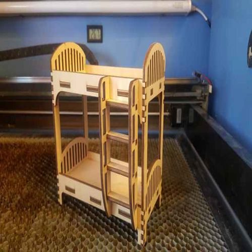 طرح تخت دو طبقه برای برش لیزری - 2 tier crib for laser cutting ve - برای دستگاه CNC چوب و لیزر (سی ان سی)