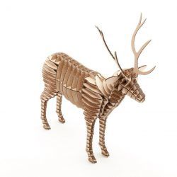 طرح مدل سه بعدی گوزن مونتاژ شده برای برش لیزری cnc - 3d deer assembly model for laser cut cnc - برای دستگاه CNC چوب و لیزر (سی ان سی)