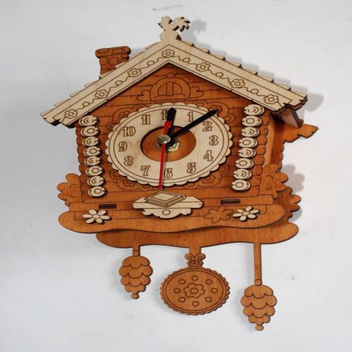 طرح ساعت خانه سه بعدی سی ان سی - 3d house clock cnc ve - برای دستگاه CNC چوب و لیزر (سی ان سی)