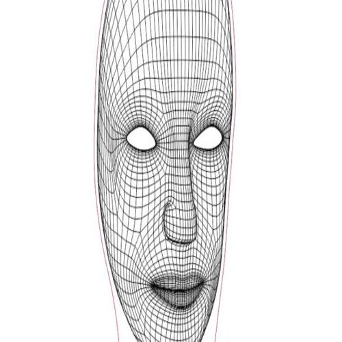 طرح ماسک حکاکی لیزری اکریلیک سه بعدی دخالت انسان - 3d illusion acrylic laser engraving mask human - برای دستگاه CNC چوب و لیزر (سی ان سی)