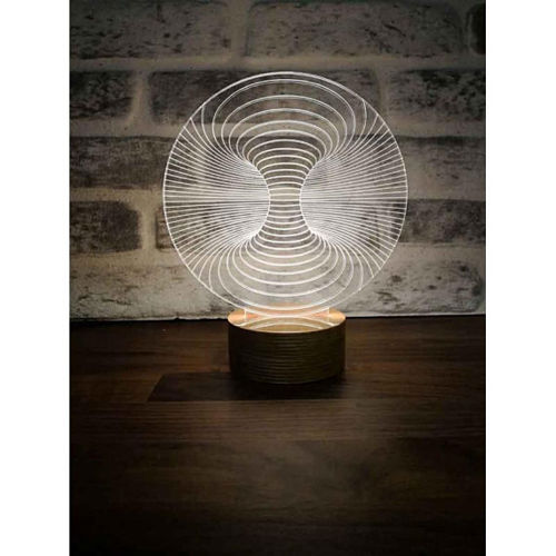 طرح لامپ ال‌ای‌دی سه‌بعدی توهم - 3d illusion led lamp - برای دستگاه CNC چوب و لیزر (سی ان سی)