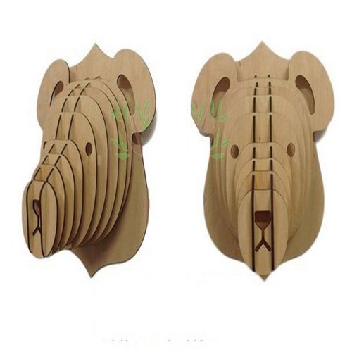 طرح پازل سه بعدی طراحی شگفت انگیز سر خرس - 3d puzzle amazing design bear head - برای دستگاه CNC چوب و لیزر (سی ان سی)