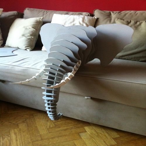 طرح پازل سه بعدی طراحی شگفت انگیز سر فیل - 3d puzzle amazing design elephant head - برای دستگاه CNC چوب و لیزر (سی ان سی)