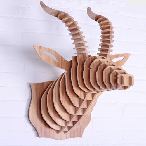 طرح پروژه طراحی شگفت‌انگیز پازل سه‌بعدی سر گوزن - 3d puzzle amazing design project deer head - برای دستگاه CNC چوب و لیزر (سی ان سی)
