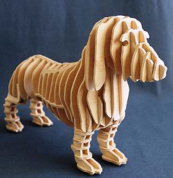 طرح سگ پازلی سه بعدی برای برش لیزری - 3d puzzle dog for laser cut - برای دستگاه CNC چوب و لیزر (سی ان سی)