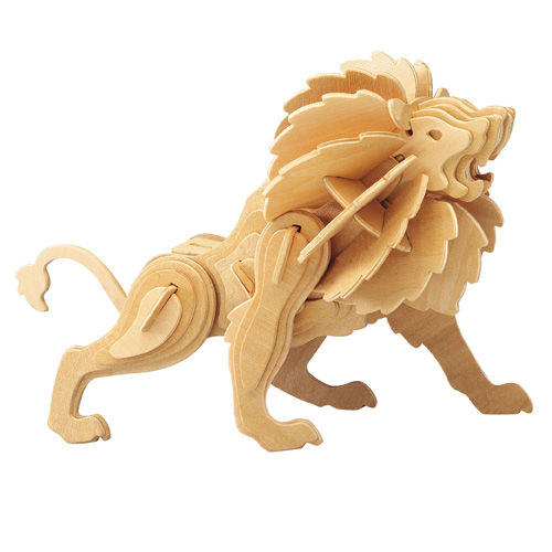طرح پازل سه بعدی شیر شیر - 3d puzzle lion - برای دستگاه CNC چوب و لیزر (سی ان سی)