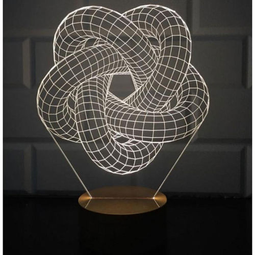 طرح لامپ مارپیچی سه بعدی حلقه - 3d torus spiral lamp - برای دستگاه CNC چوب و لیزر (سی ان سی)