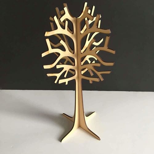 طرح پایه نگهدارنده جواهرات درخت چوبی سه بعدی لیزر - 3d wooden tree jewelry stand holder laser cut - برای دستگاه CNC چوب و لیزر (سی ان سی)