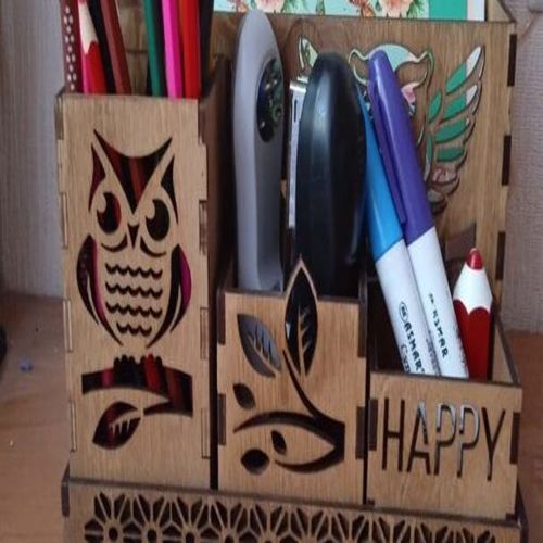 طرح میز مطالعه 4 میلی‌متری مناسب برش لیزر - 4mm study table organizer for laser cut ve - برای دستگاه CNC چوب و لیزر (سی ان سی)