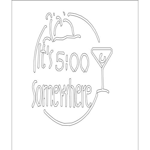 طرح ساعت جایی - 5 o clock some where - برای دستگاه CNC چوب و لیزر (سی ان سی)