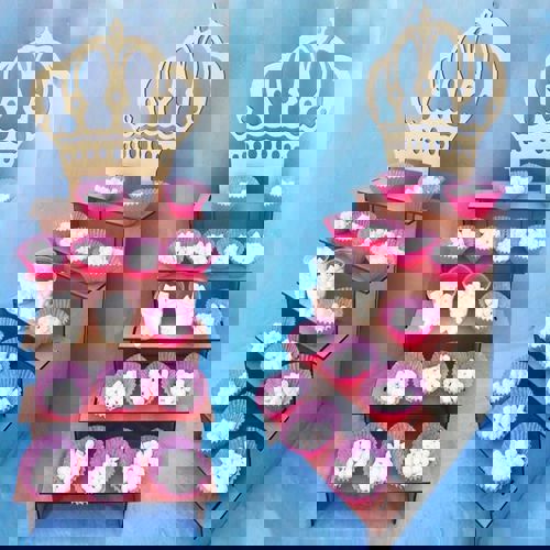 طرح قفسه نمایشی طبقه با تاج برای برش لیزری - 5 tier display shelf with crown for laser cutting ve - برای دستگاه CNC چوب و لیزر (سی ان سی)