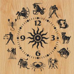 طرح ساعت زودیاک برای برش لیزری پلاسما - 12 zodiac clock for laser cut plasma - برای دستگاه CNC چوب و لیزر (سی ان سی)