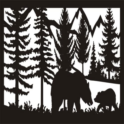 طرح دو خرس پلاسما هنر - 28 x 48 two bears plasma art - برای دستگاه CNC چوب و لیزر (سی ان سی)