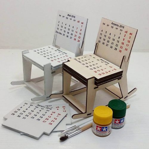 طرح ماکت تقویم صندلی برای برش لیزری - 2017 chair calendar mockup for laser cut - برای دستگاه CNC چوب و لیزر (سی ان سی)