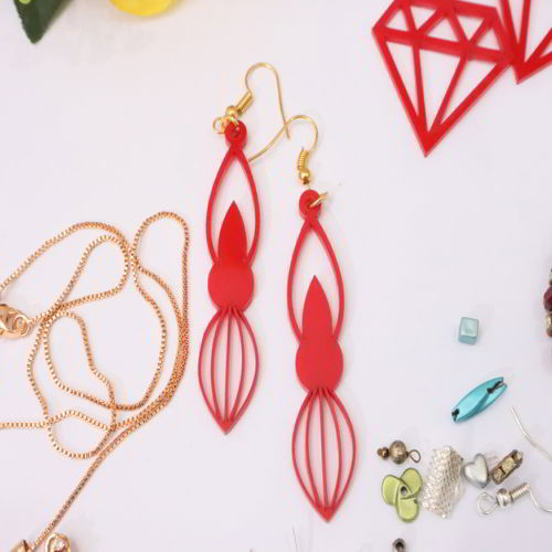 طرح گوشواره‌های آویز اکریلیک لیزری - acrylic dangle earrings laser cut ve - برای دستگاه CNC چوب و لیزر (سی ان سی)