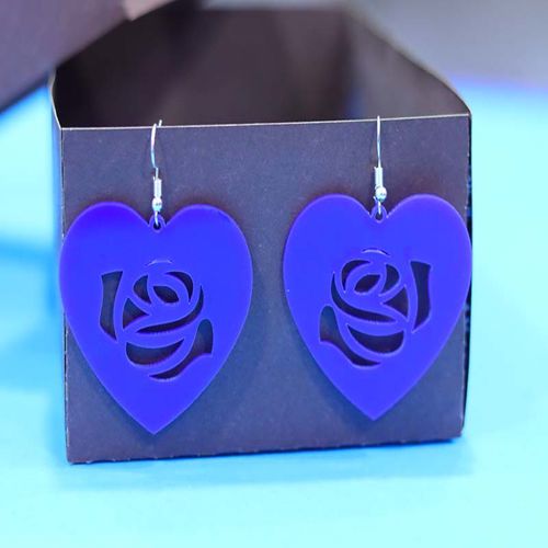 طرح قالب گوشواره قلب اکریلیک برش لیزری - acrylic earring heart earring template laser cut ve - برای دستگاه CNC چوب و لیزر (سی ان سی)