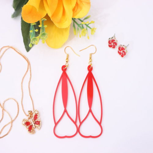 طرح گوشواره آکریلیک جواهرات قطره‌ای لیزر - acrylic jewelry drop earrings laser cut - برای دستگاه CNC چوب و لیزر (سی ان سی)