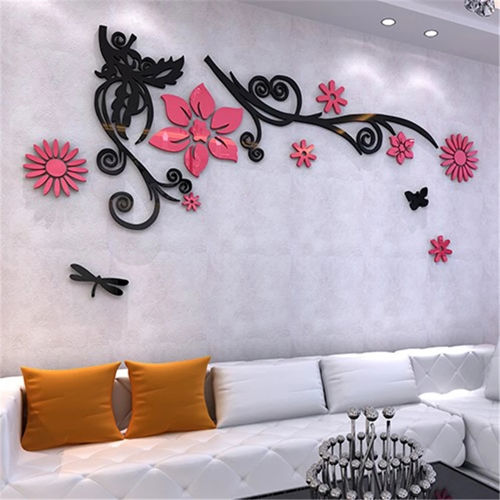 طرح دکور دیوار اکریلیک گل سه بعدی برای برش لیزر - acrylic wall decor 3d flower for laser cutting ve - برای دستگاه CNC چوب و لیزر (سی ان سی)