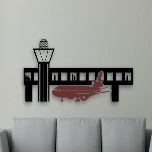طرح سیلوئت‌های هواپیما و ترمینال فرودگاه - aircraft silhouettes and airport terminal ve - برای دستگاه CNC چوب و لیزر (سی ان سی)