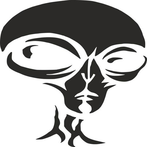 طرح کنده‌کاری کدو بیگانه استنسیل - alien pumpkin carving stencil - برای دستگاه CNC چوب و لیزر (سی ان سی)