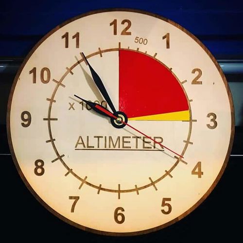 طرح ساعت دیواری چوبی ارتفاع سنج برش لیزری - altimeter wooden wall clock laser cut ve - برای دستگاه CNC چوب و لیزر (سی ان سی)