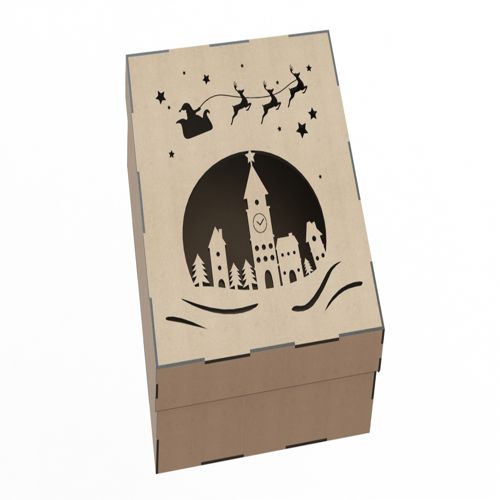 طرح فایل برش لیزری جعبه چوبی شگفت‌انگیز برای کریسمس هدیه - amazing wood box laser cut file for christmas gift ve - برای دستگاه CNC چوب و لیزر (سی ان سی)