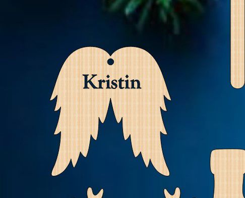 طرح بال‌های فرشته تزئین کریسمس برش لیزری - angel wings christmas ornament laser cut ve - برای دستگاه CNC چوب و لیزر (سی ان سی)