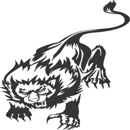 طرح شیر خشمگین سیلوئت سایه - angry lion silhouette - برای دستگاه CNC چوب و لیزر (سی ان سی)