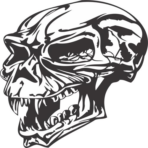 طرح عصبانی جمجمه - angry skull - برای دستگاه CNC چوب و لیزر (سی ان سی)