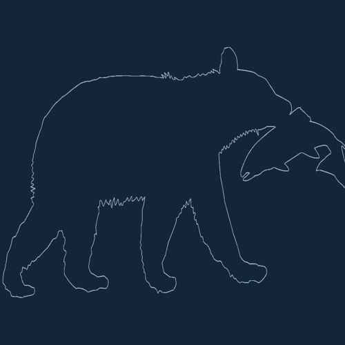 طرح خرس حیوان در شکار ماهی - animal bear catching fish - برای دستگاه CNC چوب و لیزر (سی ان سی)