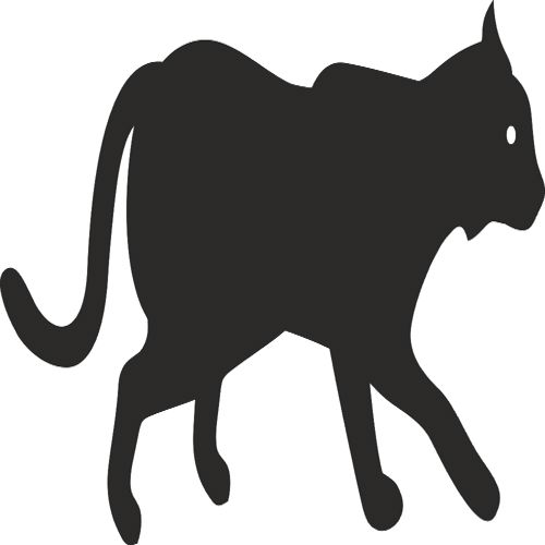 طرح حیوان گربه سیلوئت - animal cat silhouette - برای دستگاه CNC چوب و لیزر (سی ان سی)
