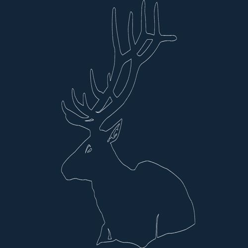 طرح حیوان گوزن نشستن - animal deer sitting - برای دستگاه CNC چوب و لیزر (سی ان سی)