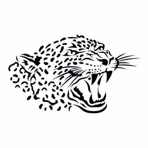 طرح شابلون پلنگ حیوانی شابلون - animal leopard stencil silhouette - برای دستگاه CNC چوب و لیزر (سی ان سی)