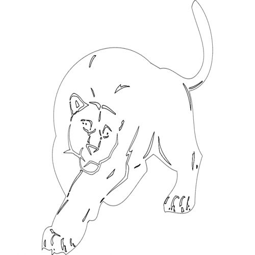 طرح حیوان نماد گربه بزرگ - animal mascot big cat - برای دستگاه CNC چوب و لیزر (سی ان سی)