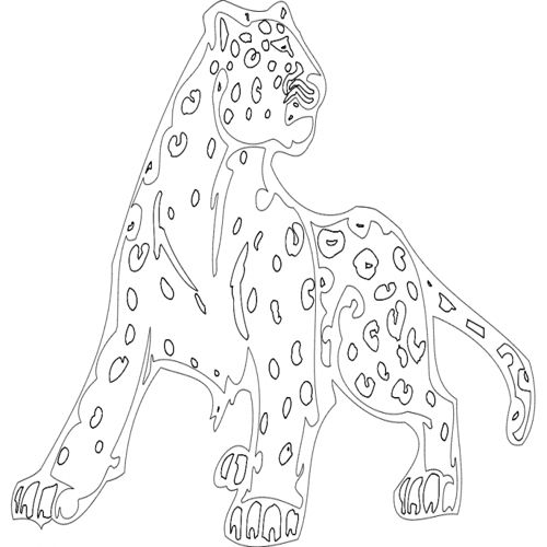 طرح حیوان نماد یوزپلنگ - animal mascot cheetah - برای دستگاه CNC چوب و لیزر (سی ان سی)
