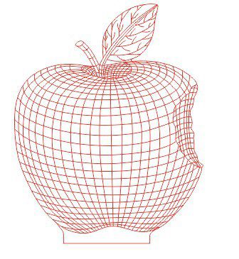 طرح چراغ خواب سه بعدی اپل برای برش لیزری نیاز به برق - apple 3d led night light for laser cutting ve - برای دستگاه CNC چوب و لیزر (سی ان سی)