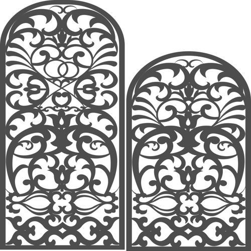 طرح الگوی الگوی صفحه طاقدار - arch screen pattern - برای دستگاه CNC چوب و لیزر (سی ان سی)
