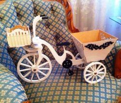 طرح مدل مونتاژ دوچرخه سبد گل برای برش لیزر cnc - assembly model of bicycle flower basket for laser cut cnc - برای دستگاه CNC چوب و لیزر (سی ان سی)