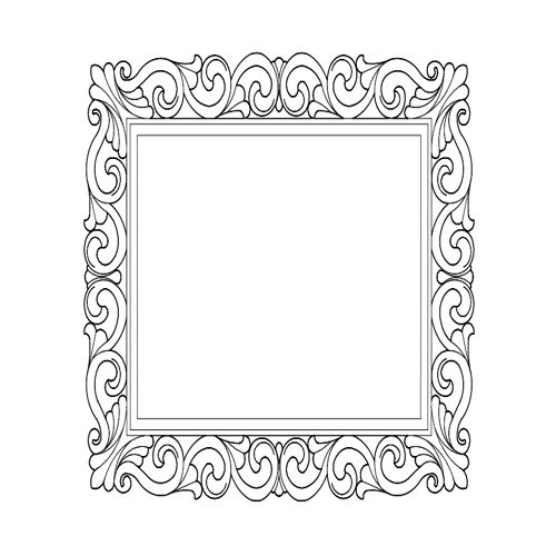 طرح مربع آینا گل - ayna square design floral - برای دستگاه CNC چوب و لیزر (سی ان سی)