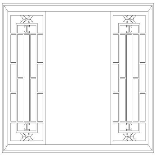 طرح قاب درب پارتیشن باغ برای برش لیزر cnc - back door frame partition garden for laser cut cnc - برای دستگاه CNC چوب و لیزر (سی ان سی)