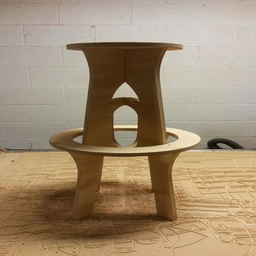 طرح چهارپایه بار پشتی طرح cnc برای برش لیزر - backless bar stool cnc plans for laser cut ve - برای دستگاه CNC چوب و لیزر (سی ان سی)
