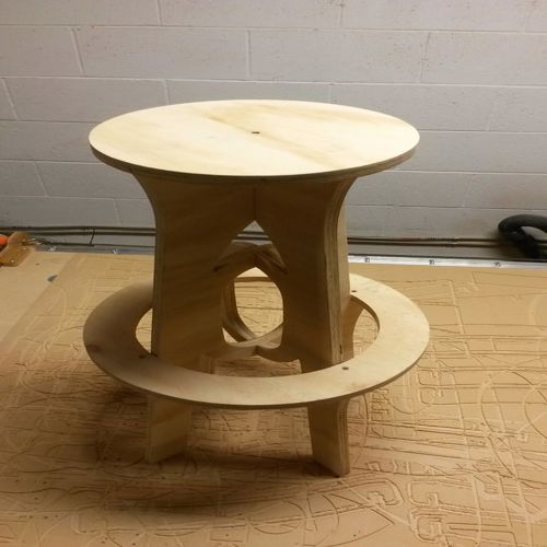 طرح صندلی بار پشتی - backless bar stool - برای دستگاه CNC چوب و لیزر (سی ان سی)
